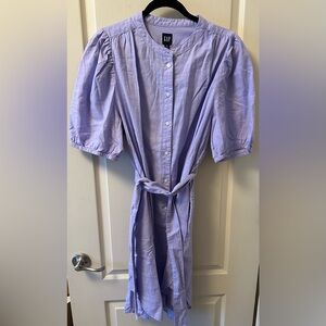 NWT Gap XLT Lavender Shirtdress with Full-Button Front, Pockets, and Tie Belt